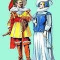1630г. Германский военный и дама в костюме для верховой езды